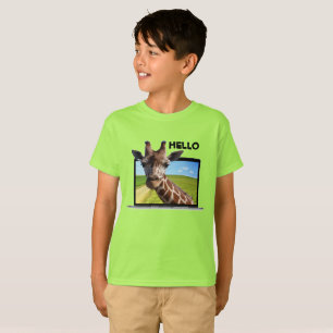 T-shirt Funny Giraffe dans ordinateur portable 3D illusion