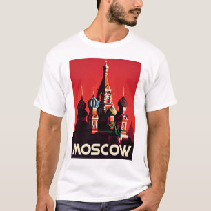 T-shirt Funny Girl Carte postale Vintage Moscou