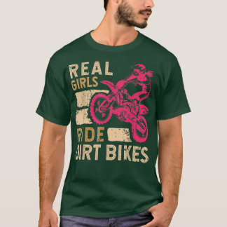 T-shirt Funny Girl Dirt Bike Art For Women Sport Motor Bik