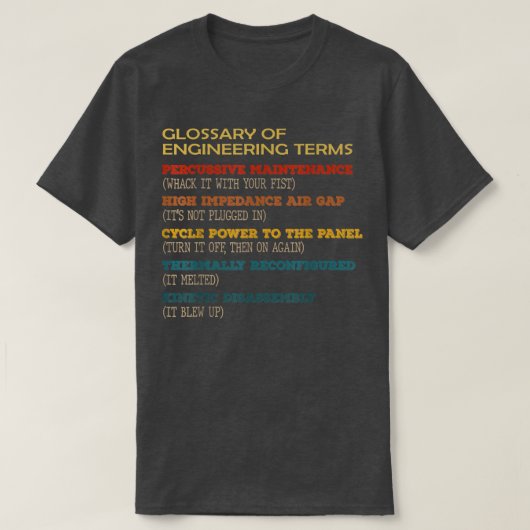 T-shirt Funny Glossary of Engineering Terms Classic Costum (Design devant)