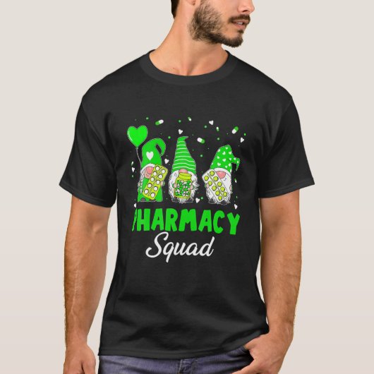 T-shirt Funny Gnome Pharmacy Squad Pharmist St Patrick's (Devant)