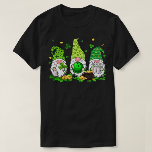 T-shirt Funny Gnomes Bowling Lover St Patrick's Day  (Design devant)