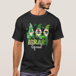 T-shirt Funny Gnomes Leopard Shamrock Library Squad St Pat