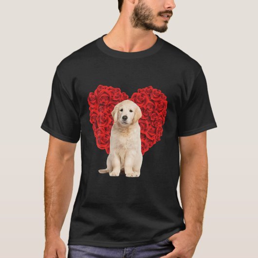 T-shirt Funny Golden Retriever Heart Valentines Day Dog (Devant)