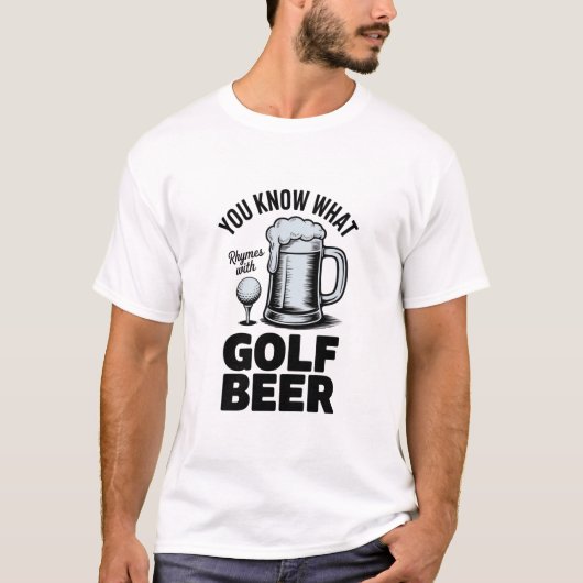T-shirt Funny Golf Beer Golfer Gift Beer Humor Golfing (Devant)