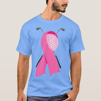 T-shirt Funny Golf Rose Ruban Breast Cancer Sensibilisatio