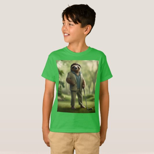T-shirt Funny Golf Sloth, (Devant entier)