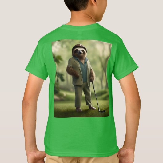 T-shirt Funny Golf Sloth, (Dos)
