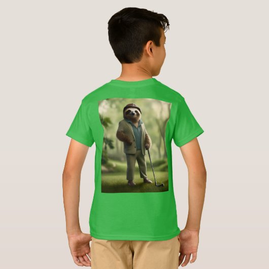 T-shirt Funny Golf Sloth, (Dos entier)