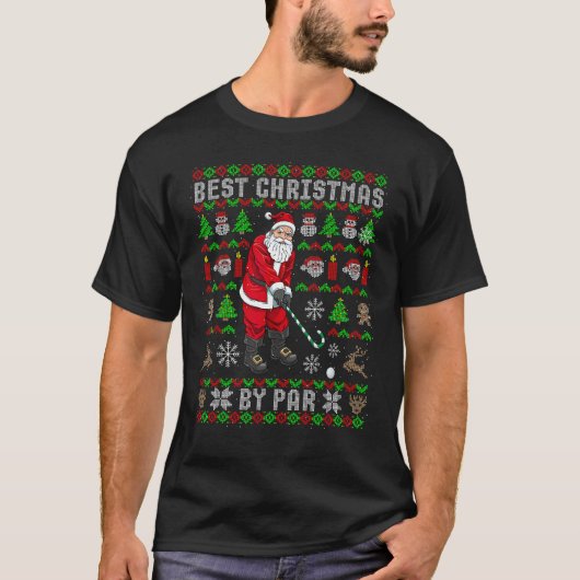 T-shirt Funny Golf Ugly Christmas (Devant)