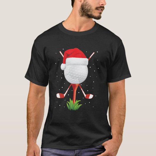 T-shirt Funny Golfing Christmas Santa Golf Ball Player (Devant)