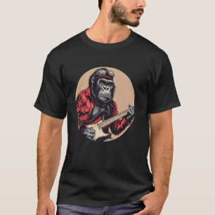 T-shirt Funny Gorilla avec costume de guitare électrique p