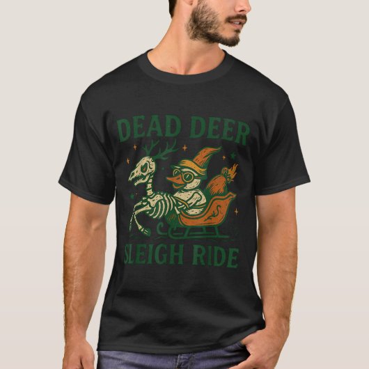 T-shirt Funny Goth Christmas Pun Y Reindeer Skeleton Xmas (Devant)