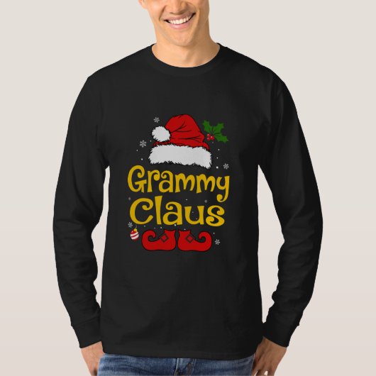 T-shirt Funny Grammy Claus Pyjamas de Noël Père Noël (Devant)