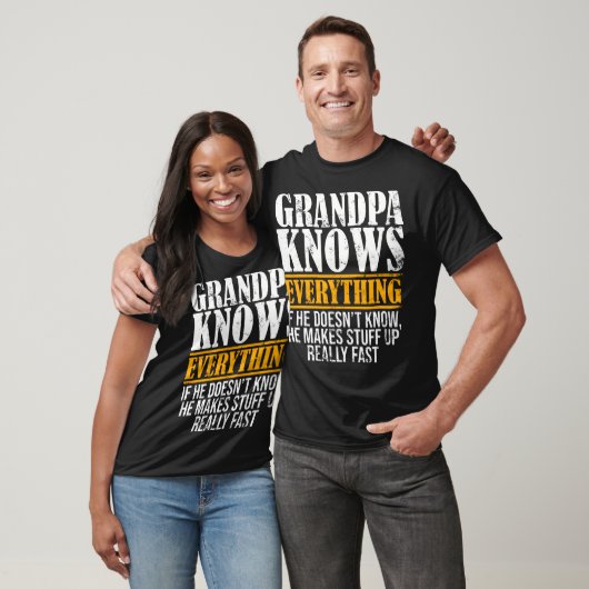 T-shirt Funny Grandpa Knows Everything For Father'S Day Ap (Unisexe)