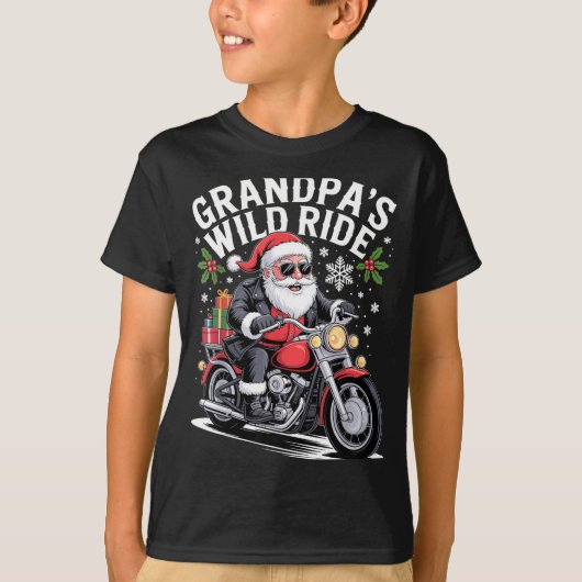 T-shirt Funny Grandpa's Biker Ride Christmas Motorcycle Sa (Devant)