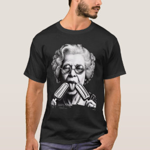 T-shirt Funny Granny Nana Licking Popsicles Grand-mère Pop