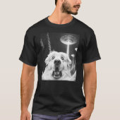 T-shirt Funny Great Pyrenees Alien UFO Taking a Selfie Dog (Devant)