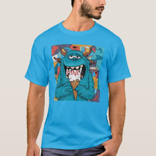 T-shirt Funny Greedy Monster mangeant de la crème glacée