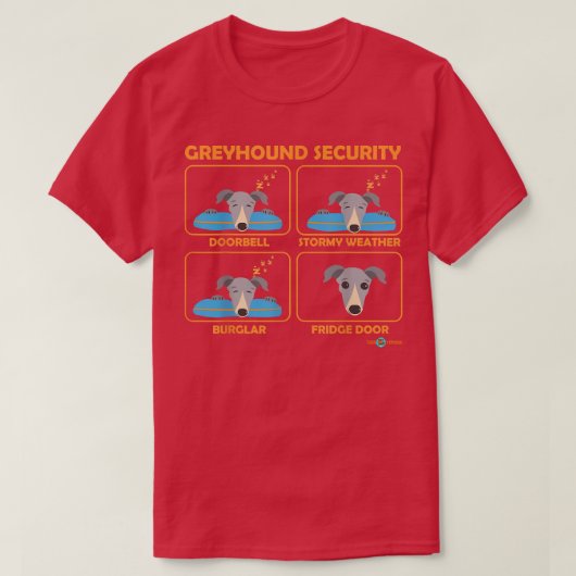 T-shirt Funny Greyhound Greyhound Sécurité Greyhound gi (Design devant)