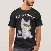 T-shirt Funny Grumpy Cat Anti Social Design (Devant)