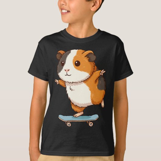 T-shirt Funny Guinea G Skater Skateboard Ballerina Zoo Boy (Devant)