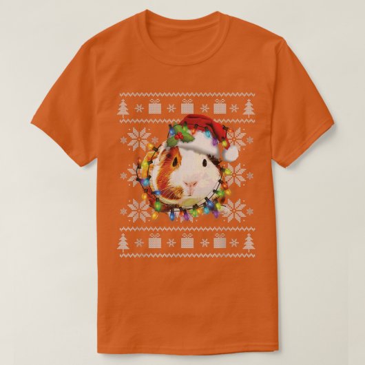 T-shirt Funny Guinea Pig Christmas Reindeer Christmas Ligh (Design devant)