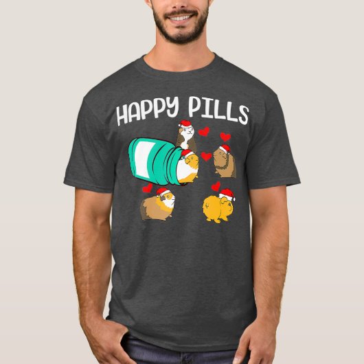 T-shirt Funny guinea pig Happy Pills pet gift (Devant)