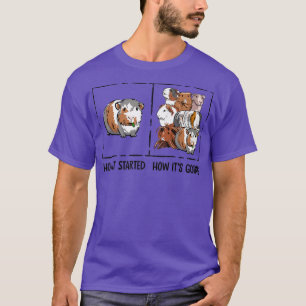 T-shirt Funny Guinea Pig Lover How It Started Meme Cute Ca