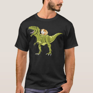 T-shirt Funny Guinea Pig Riding T Rex Dinosaur Premium