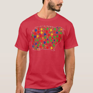 T-shirt Funny Guinée Pig Animals Puzzle Pieces Autism Awar