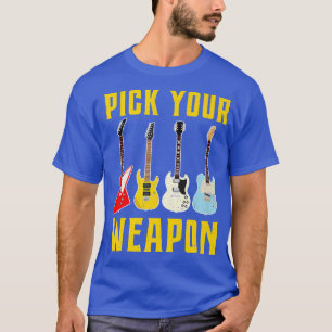 T-shirt Funny Guitar Pick Your Weapon Vintage Music785