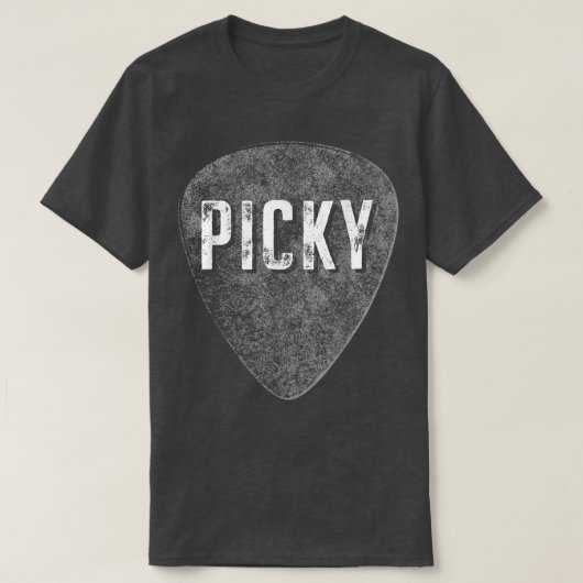 T-shirt Funny Guitar Picky Vintage Music (Design devant)