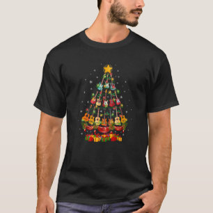 T-shirt Funny Guitares Ornement Noël Arbre Lumières Noël