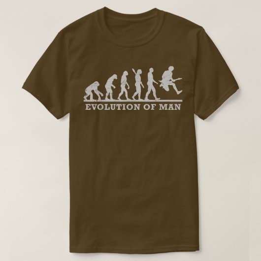 T-shirt Funny Guitarist Guitar Evolution Man 864 (Design devant)