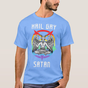 T-shirt Funny Hail Gay Satan LGBT Goth Gay pride Baphomet
