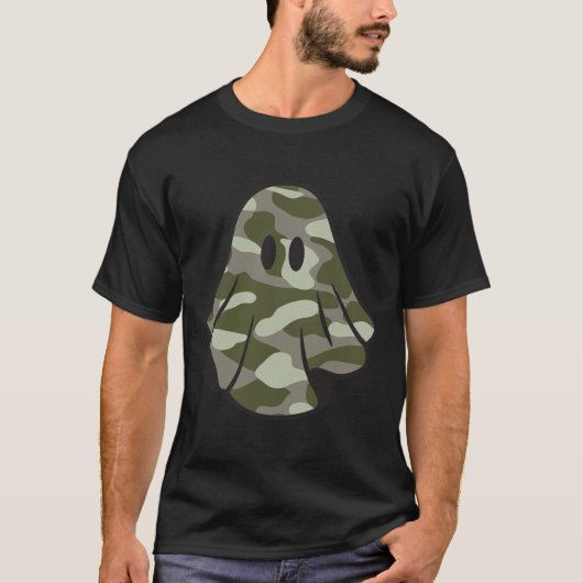 T-shirt Funny Halloween Camouflage Camo Ghost Hello Huntin (Devant)