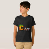 T-shirt Funny Halloween Costume Pumpkin Eating Baseball Pl (Devant entier)