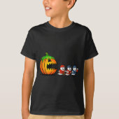 T-shirt Funny Halloween Costume Pumpkin Eating Baseball Pl (Devant)