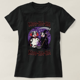 T-shirt Funny Halloween Cow Vampire and Reaper Tee