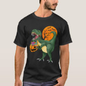 T-shirt Funny Halloween Dinosaur Pumpkin Y T Rex Boys Kids (Devant)