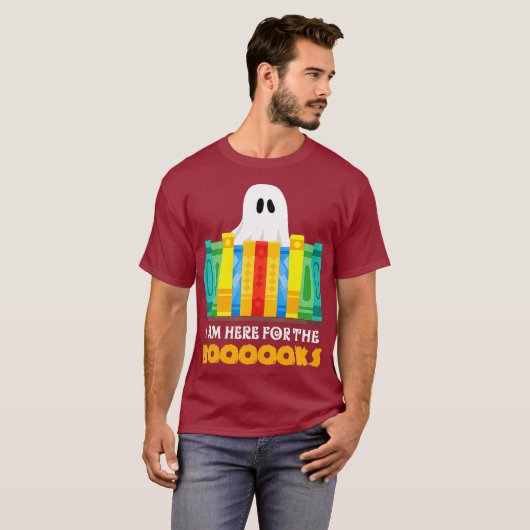 T-shirt Funny Halloween Enseignant Ghost Livres Lecture (Devant entier)