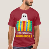 T-shirt Funny Halloween Enseignant Ghost Livres Lecture (Devant)