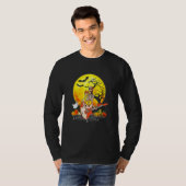 T-shirt Funny Halloween Funny Skeleton Playing Guitar Pump (Devant entier)