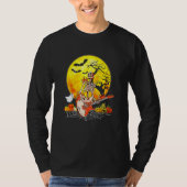 T-shirt Funny Halloween Funny Skeleton Playing Guitar Pump (Devant)