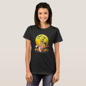 T-shirt Funny Halloween Funny Skeleton Playing Guitar Pump (Devant entier)