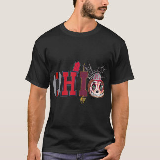 T-shirt Funny Halloween Ohio State Skull Pumpkin 