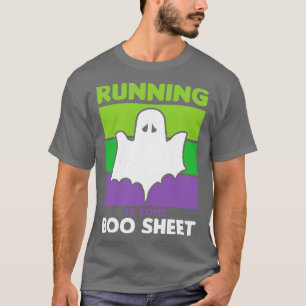 T-shirt Funny Halloween Running is Boo Sheet Ghost Retro