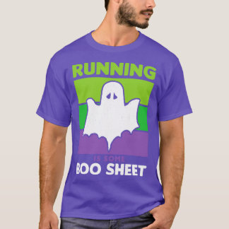 T-shirt Funny Halloween Running is Boo Sheet Ghost Retro