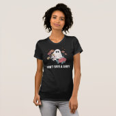 T-shirt Funny Halloween Shirt with Cute Ghost and Flowers (Devant entier)